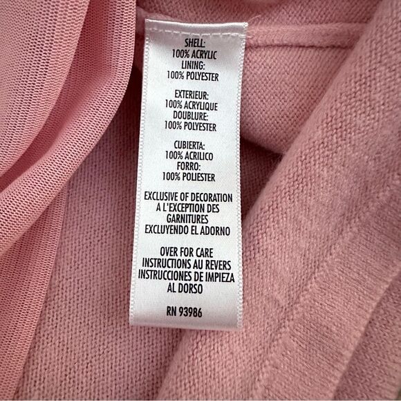 Vintage Women Petite M Sweater Cardigan Pink Gold Beaded Ornate Sparkle Jacket - Picture 11 of 11